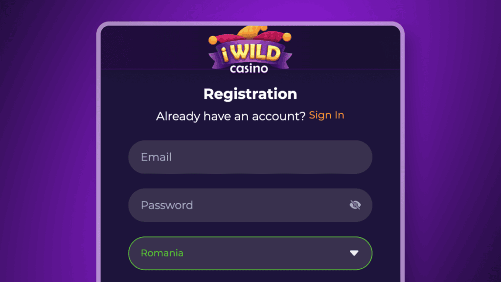 Apasă butonul "Sign Up" pentru a începe procedura de înregistrare
