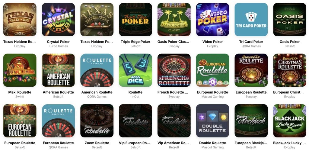 Screenshot des Live Casino Bereichs im Hitnspin Casino mit Roulette- und Blackjack-Tischen