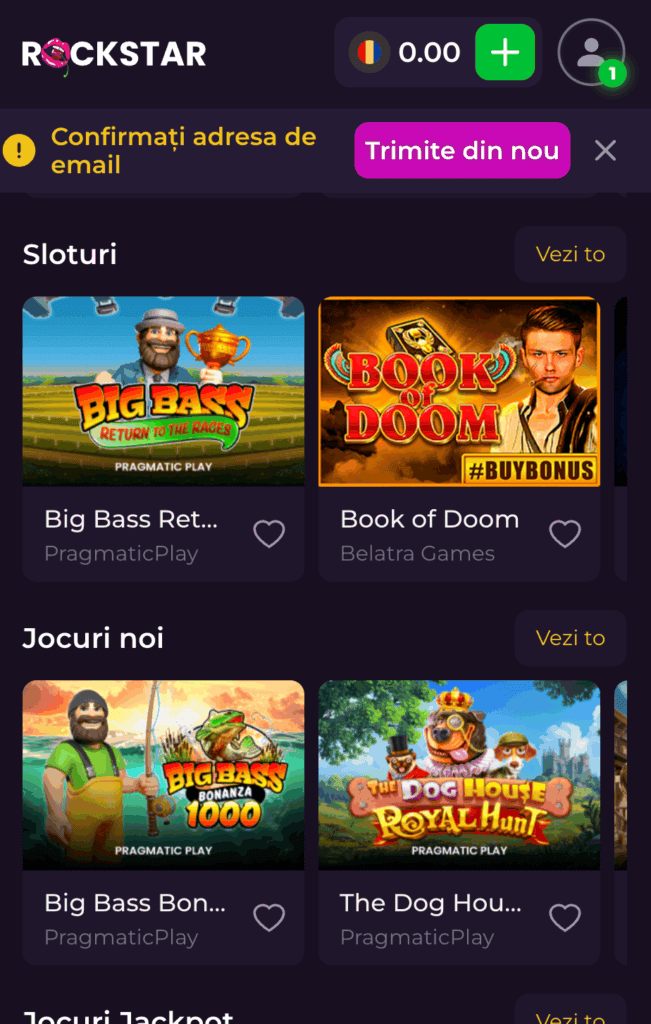 Validează-ți contul creat la casino Rockstar online