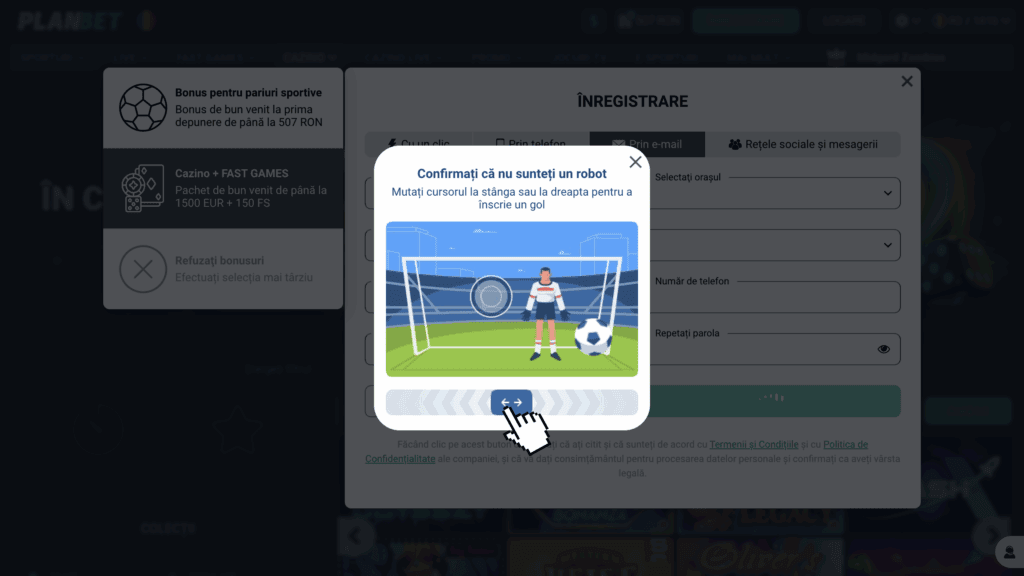 Introdu un cod promo (opțional) și apoi click pe "Înregistrare"