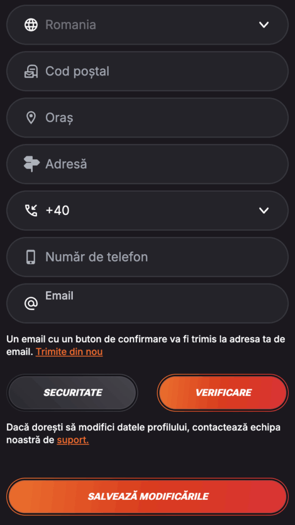 Completează profilul și verifică-ți adresa de e-mail