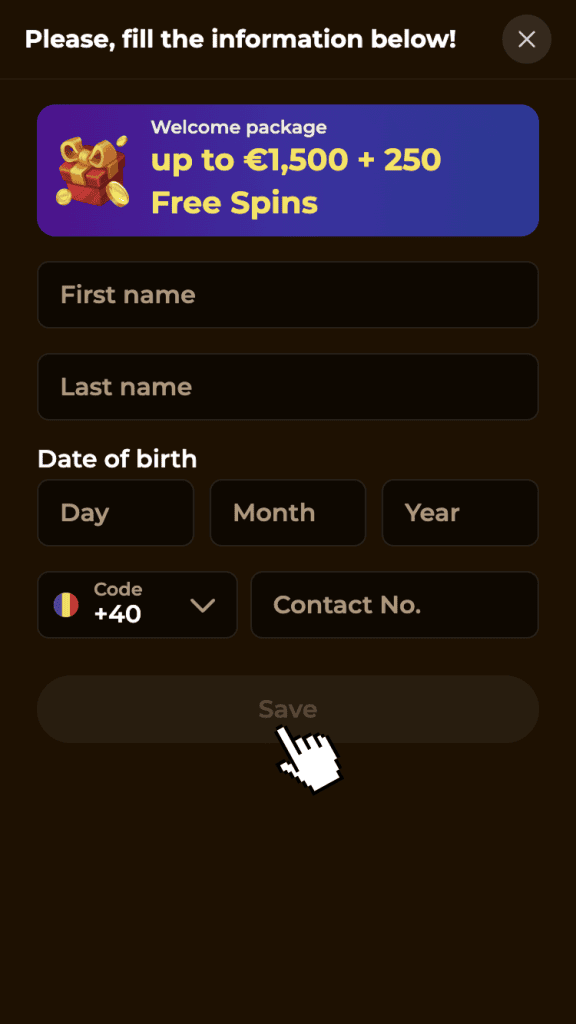 Completează datele personale solicitate
