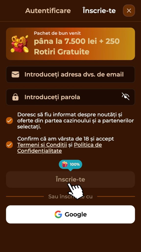 Completează cerearea de înscriere