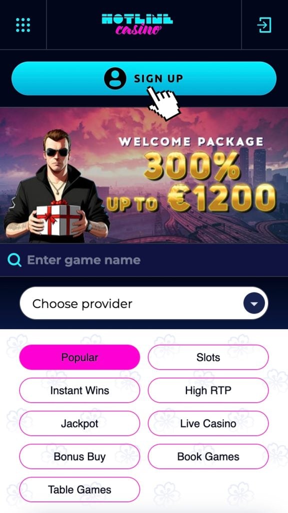 Accesează site-ul cazinoului și începe înregistrarea