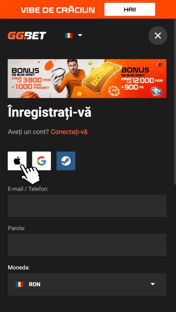 Alege modalitatea de înscriere pe platformă