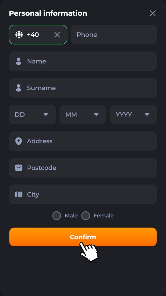 Apasă butonul “Sign up now” și completează profilul de joc