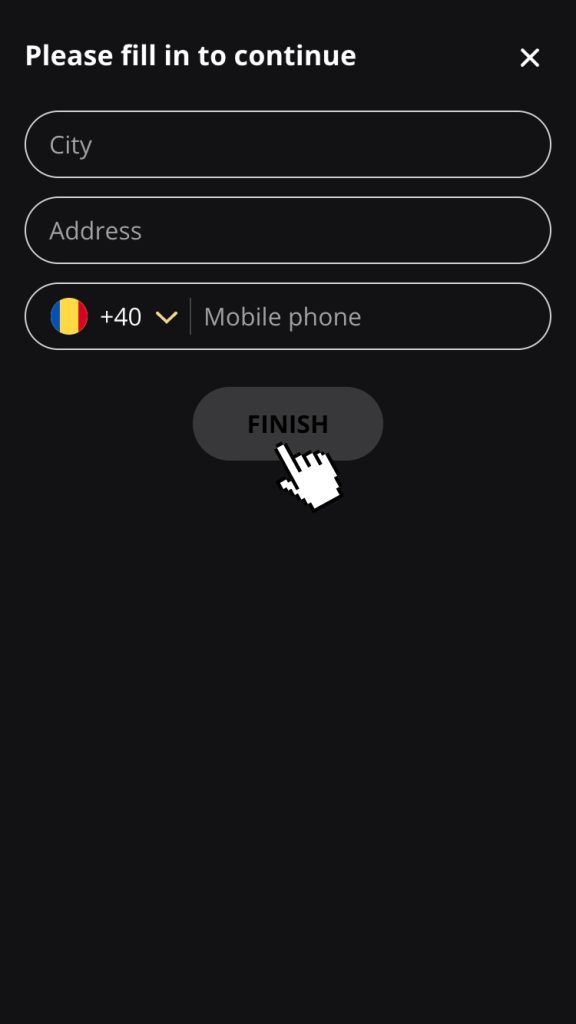 Apasă butonul “Sign up” și completează profilul