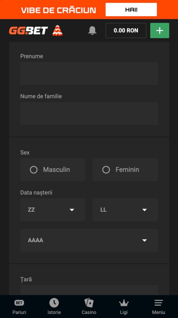 Confirmă-ți emailul personal și completează profilul de jucător