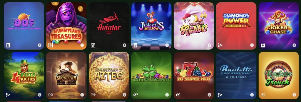 Rioplay casino Selecția de jocuri